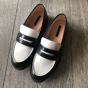ZARA Black and White Loafers